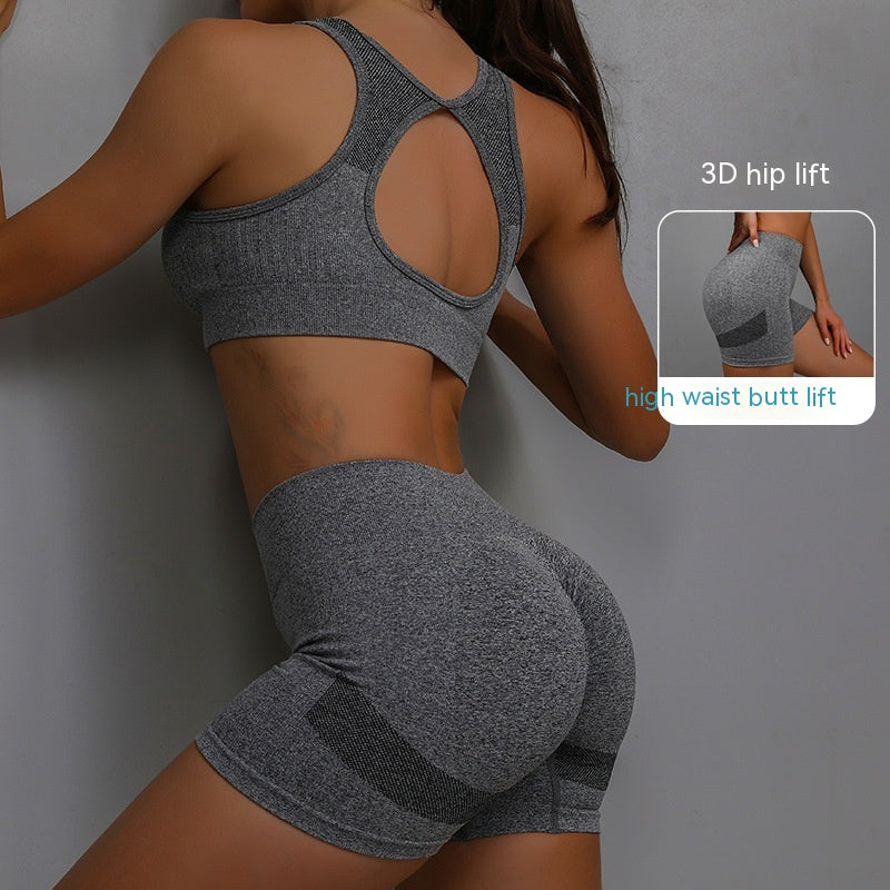 Contour Seamless Bra & Scrunch Shorts Set – Grey