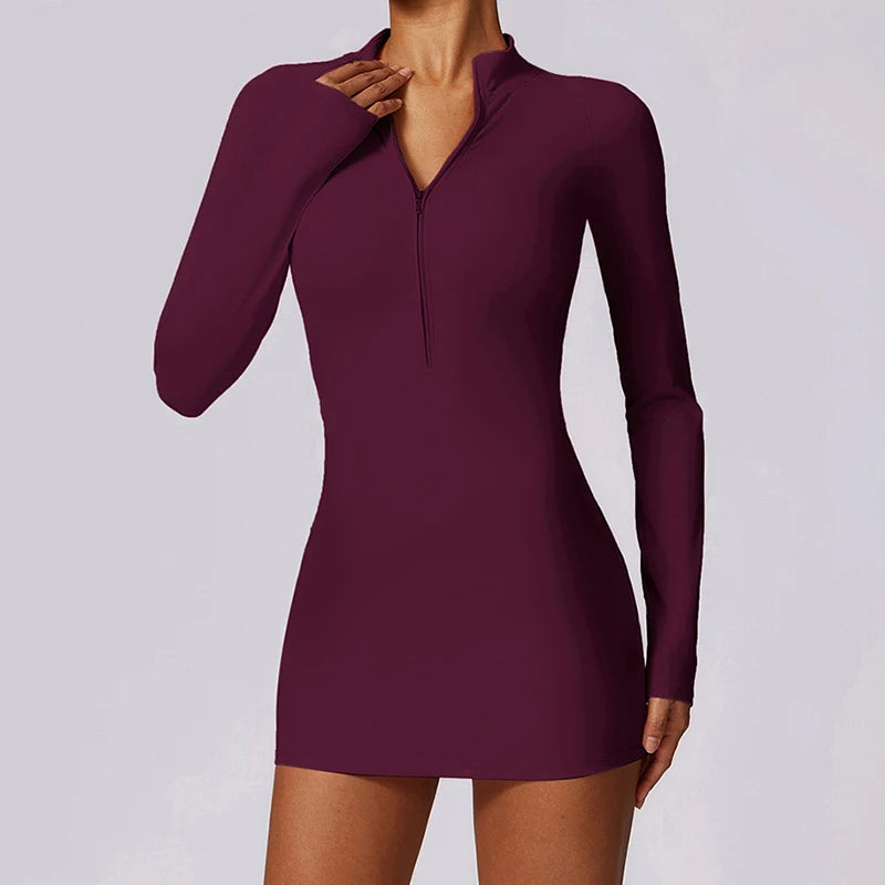 Long-Sleeved Sports Mini Dress