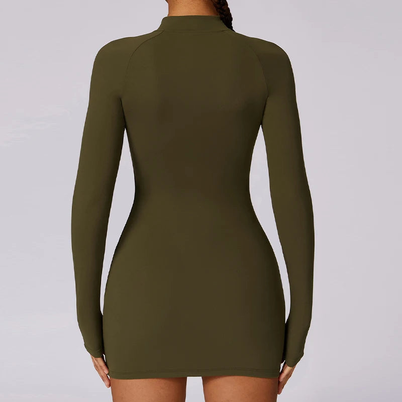 Long-Sleeved Sports Mini Dress