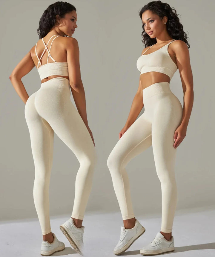 Seamless Yoga Set  - Beige