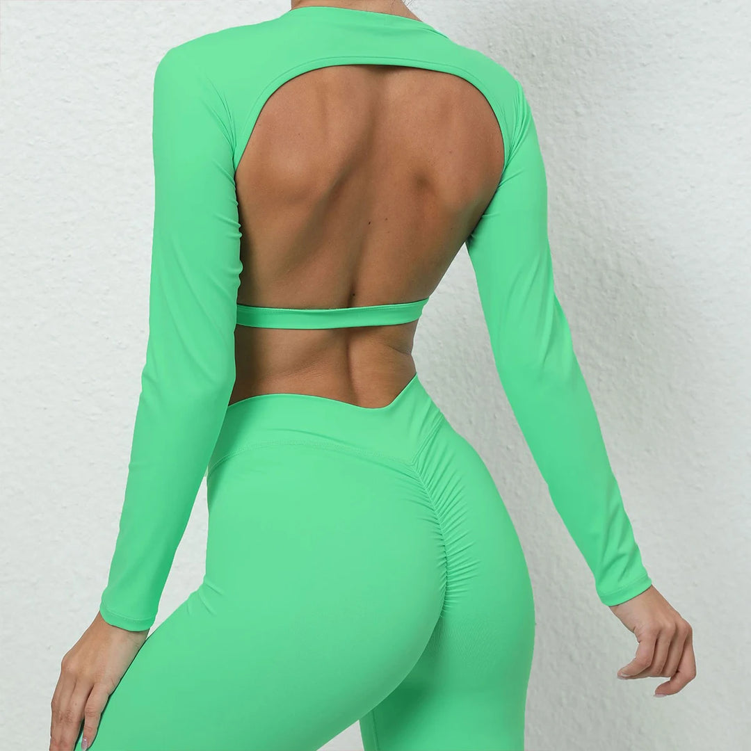 Backless active crop top