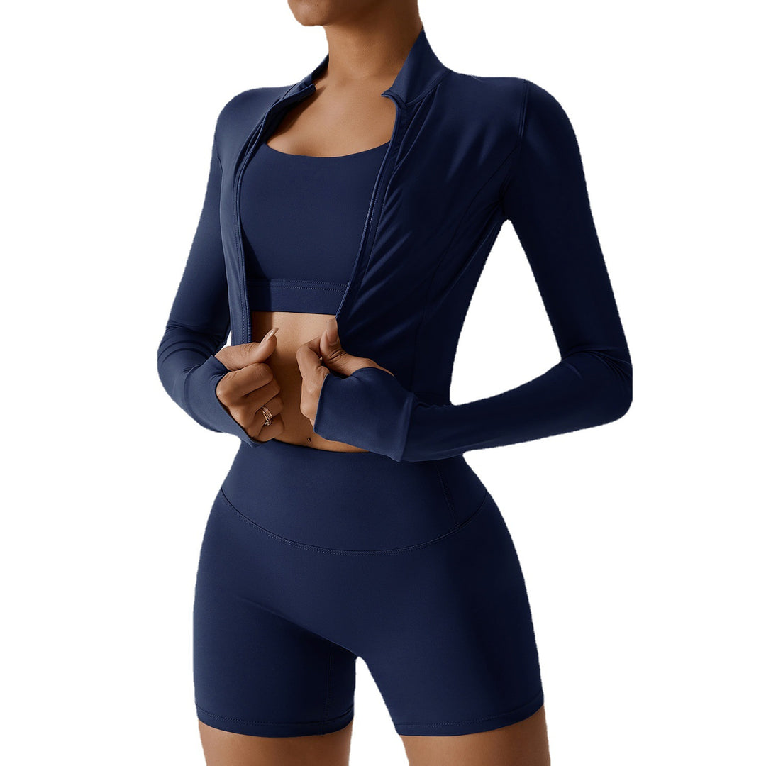 Momentum Zip Jacket & Shorts 3-Piece Set – Badge Blue